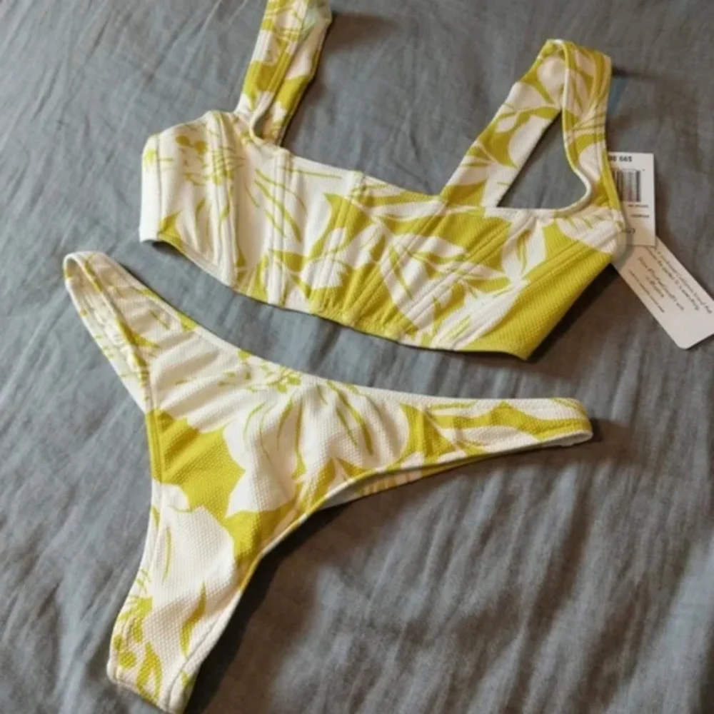 L*Space Odessa Corset Bikini Top Rylee Thong Cheeky Bottoms Havana Blooms